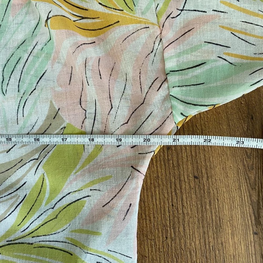Vintage Copycats Colorful Tropical Palm Leaves Button Up Short Sleeve Top - Picture 8 of 9